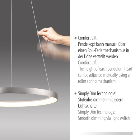 Lampa wisząca HOOP 2851-95 - Paul Neuhaus