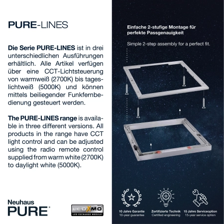 Lampa sufitowa na pilota PURE-LINES 6023-95 - Paul Neuhaus
