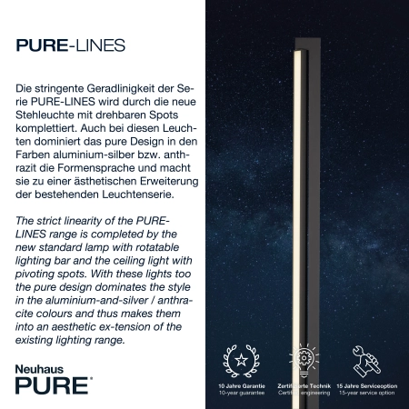 Lampa podłogowa na pilota PURE-LINES 421-13 - Paul Neuhaus