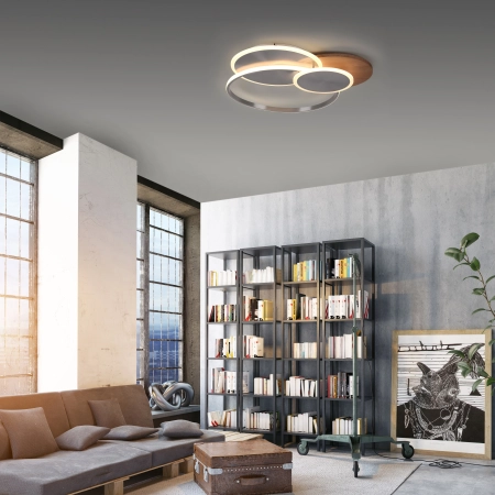 Lampa sufitowa drewno na pilota PALMA 8328-79 - Paul Neuhaus
