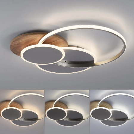 Lampa sufitowa drewno na pilota PALMA 8328-79 - Paul Neuhaus