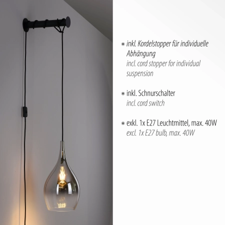 Kinkiet wiszący szklany designerski PILUA 9061-18 - Paul Neuhaus