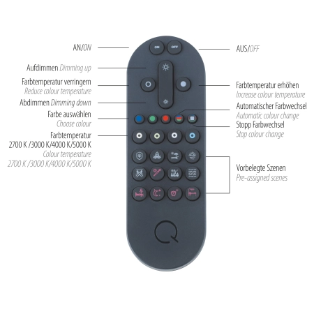 Lampa sufitowa z lamelem na pilota + smart  / kinkiet Q-AKUSTIK 6423-79 - Paul Neuhaus