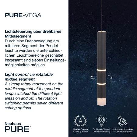 Lampa wisząca PURE-VEGA 2213-18 - Paul Neuhaus