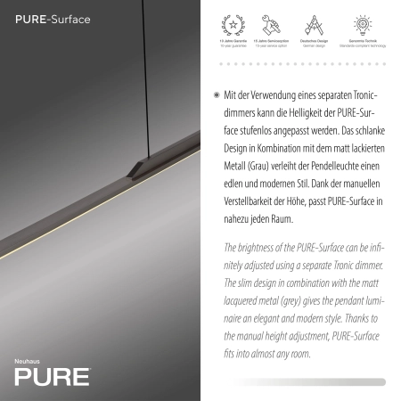 Lampa wisząca PURE SURFACE 2301-15 - Paul Neuhaus