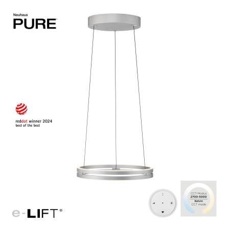 Lampa wisząca z pilotem i windą elektryczną PURE E-LOOP 2550-95 - Paul Neuhaus