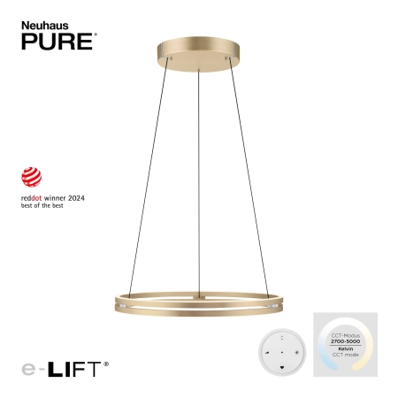 Lampa wisząca z pilotem i windą elektryczną PUREE-LOOP 2551-60 - Paul Neuhaus