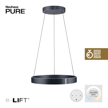 Lampa wisząca z pilotem i windą elektryczną PURE E-CLIPSE 2561-15 - Paul Neuhaus