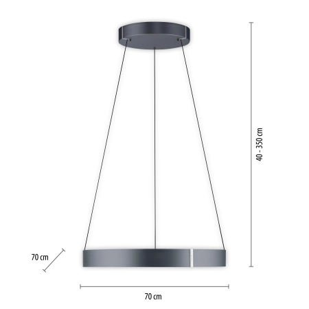 Lampa wisząca z pilotem i windą elektryczną PURE E-CLIPSE 2561-15 - Paul Neuhaus