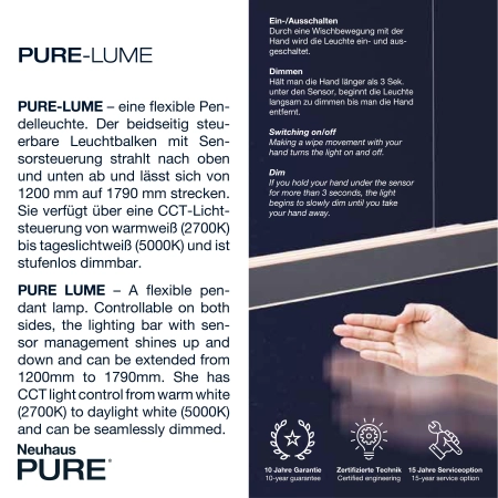 Lampa wisząca PURE-LUME 2738-95 - Paul Neuhaus