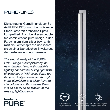 Lampa podłogowa na pilota  PURE-LINES 421-95 - Paul Neuhaus