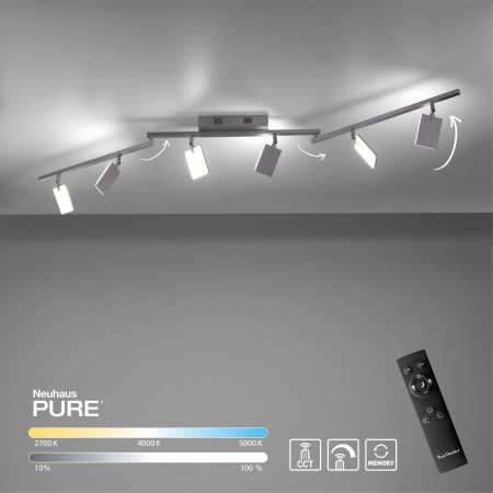 Lampa sufitowa na pilota  PURE-MIRA 6358-95 - Paul Neuhaus