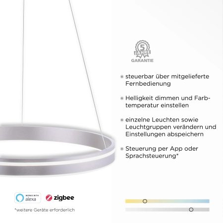 Lampa wisząca na pilota i aplikację smart Q-VITO 8411-55 - Paul Neuhaus
