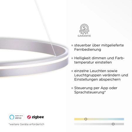 Lampa wisząca na pilota i aplikację smart Q-VITO 8412-55 - Paul Neuhaus