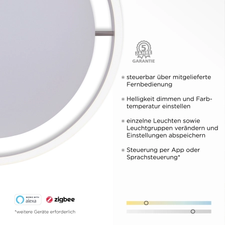 Lampa sufitowa z aplikacją i pilotem  Q-VITO 8414-55 - Paul Neuhaus
