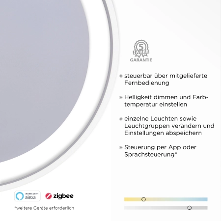 Lampa sufitowa z aplikacją i pilotem  Q-VITO 8416-55 - Paul Neuhaus