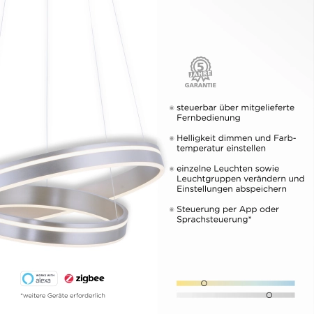 Lampa wisząca na pilota i aplikację smart Q-VITO 8420-55 - Paul Neuhaus
