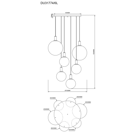 Lampa wisząca NUA DU31774/6L - Zuma Line