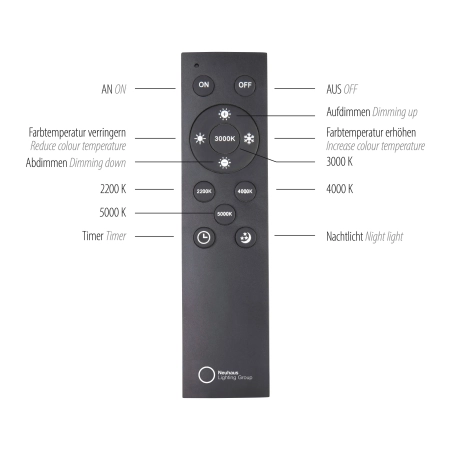 Lampa sufitowa na pilota PURE LINES ROUND 6309-16 - Paul Neuhaus