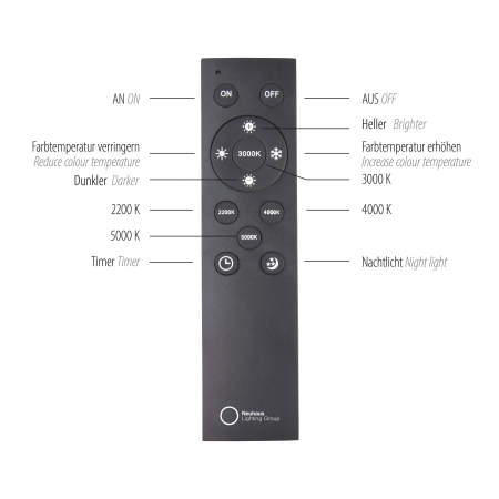 Lampa sufitowa na pilota  PURE LINES ROUND 6310-16 - Paul Neuhaus