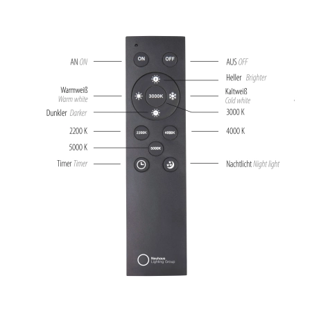 Lampa sufitowa na pilota PURE LINES ROUND 6310-13 - Paul Neuhaus