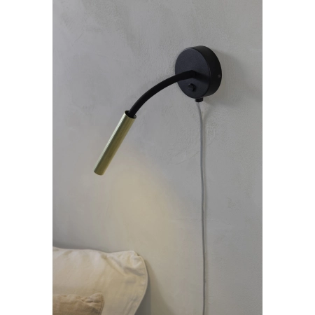 Kinkiet JOLIE Wall 1L Raw Brass/Black 108502 - Markslojd