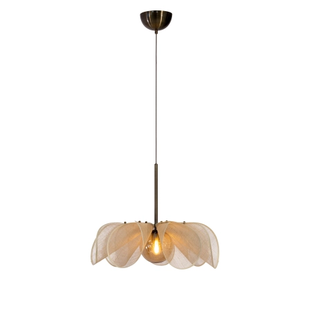 Lampa wisząca STYRKA Pendant 1L 63cm Beige/ Antique Brass/Amber 108659 - Markslojd
