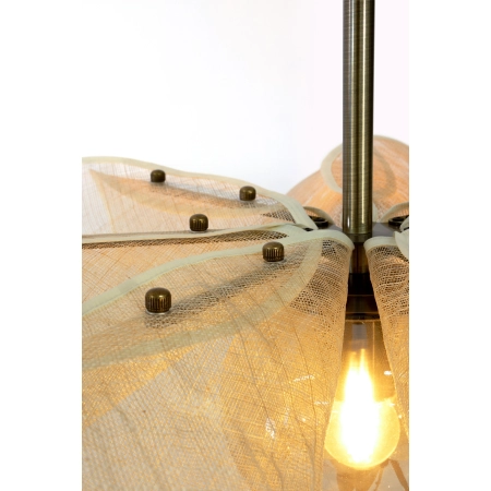 Lampa wisząca STYRKA Pendant 1L 63cm Beige/ Antique Brass/Amber 108659 - Markslojd