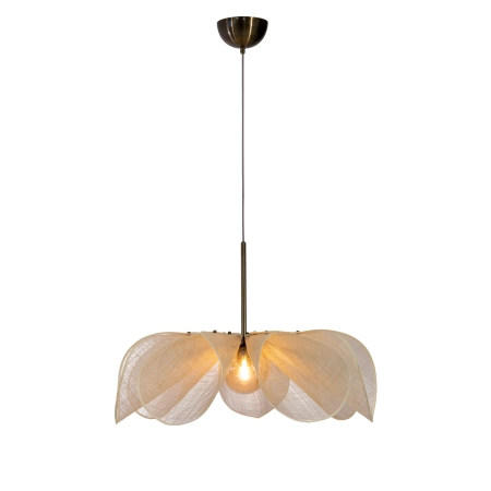 Lampa wisząca STYRKA Pendant 1L 75cm Beige/Antique Brass/Amber 108661 - Markslojd
