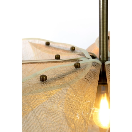 Lampa wisząca STYRKA Pendant 1L 75cm Beige/Antique Brass/Amber 108661 - Markslojd