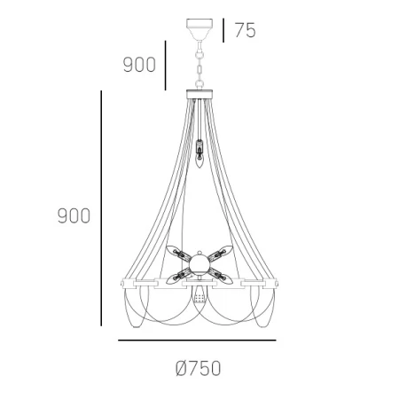 Lampa stylowa wisząca ROMA chrom E14 - P09109NI - Cosmo Light