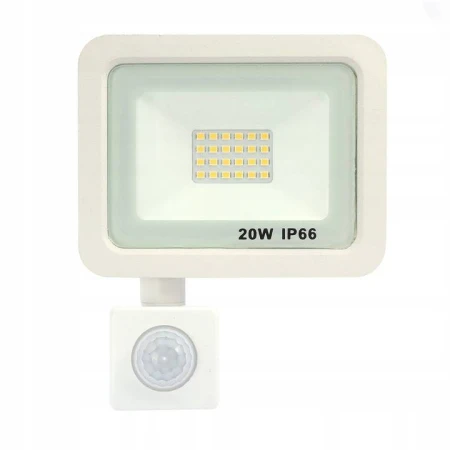 Halogen naświetlacz biały LED czujnik ruchu 20W neutralna 4000K 240 - Decorativi