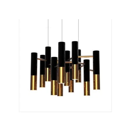 Lampa designerska wisząca GOLDEN PIPE-13 czarno-złota ST-5719-13 - Step Into Design