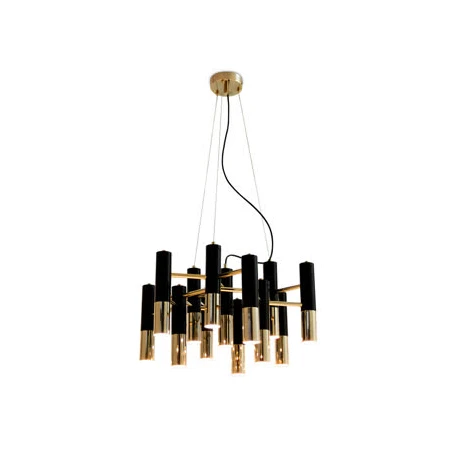 Lampa designerska wisząca GOLDEN PIPE-13 czarno-złota ST-5719-13 - Step Into Design