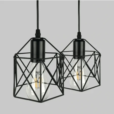 Lampa wisząca do salonu loftowa Brylant do jadalni czarny 3xE27 501 - Decorativi