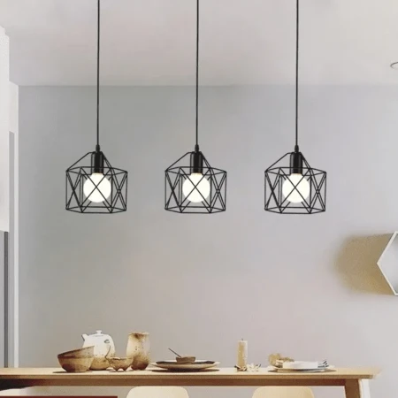 Lampa wisząca do salonu loftowa Brylant do jadalni czarny 3xE27 501 - Decorativi