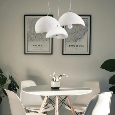 Lampa wisząca STONE FLAT biała 40 cm DN429-400 - Step Into Design