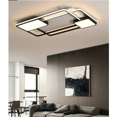 Designerska czarna lampa sufitowa na pilota do salonu 118W 441 - Decorativi
