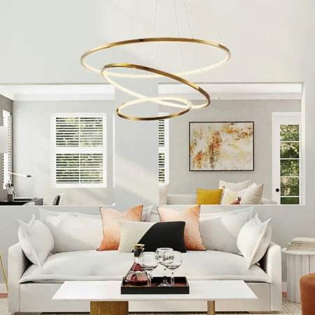 Lampa wisząca CIRCLE SLIM 40+60+80 LED złoty ST-10112P-3 - Step Into Design