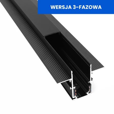 Szyna Magnetyczna 3F Podtynkowa Czarna 200 cm 1143 – Decorativi