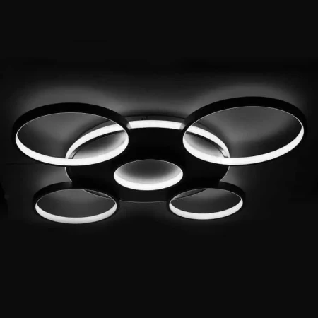 Duży plafon do salonu z pilotem okręgi LED  GIACOMMO 102W ZŁOTA 444 - Decorativi