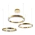 Lampa wisząca CIRCLE 40+60+60 LED złoty połysk na 1 podsufitce DN924-40+60+60 gold - Step Into Design