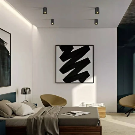 Tuba GU10 sufitowa okrągłą lampa czarna bross regulowana 164 - Decorativi