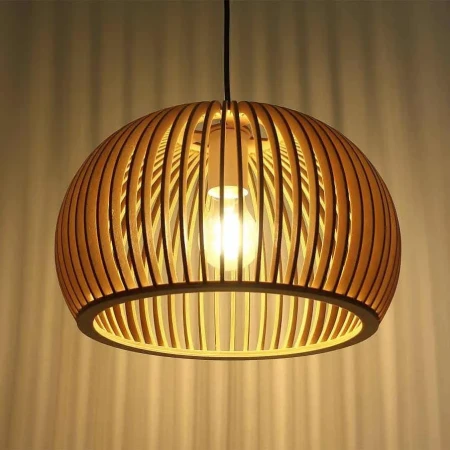 Lampa drewniana wisząca E27 564 do kuchni - Decorativi