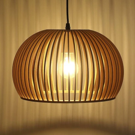 Lampa loft drewniana wisząca  E27 564 do kuchni - Decorativi