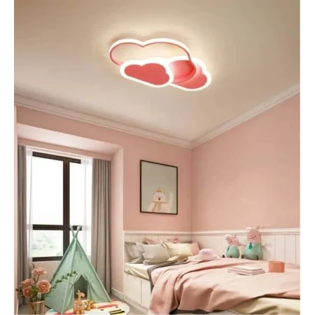Lampa do pokoju dziecięcego LED różowe chmurki na sufit LED 58W na pilota 415 - Decorativi