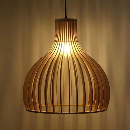 Lampa designerska drewniana wisząca E27 565 - Decorativi