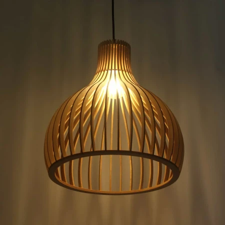 Lampa designerska drewniana wisząca E27 565 - Decorativi