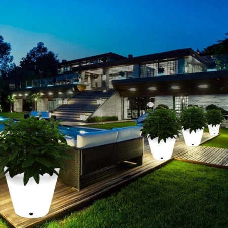 Lampa ogrodowa donica FLOWER POT M LED RGBW 16 kolorów 40 cm ES-FL022 - Step Into Design