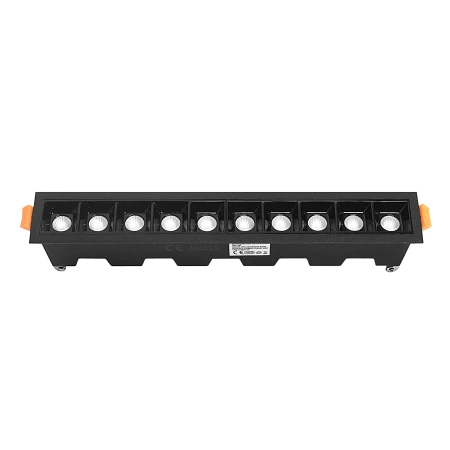 Lampa liniowa LED wpuszczana podtynkowa 20W 4000K czarna 587 - Decorativi